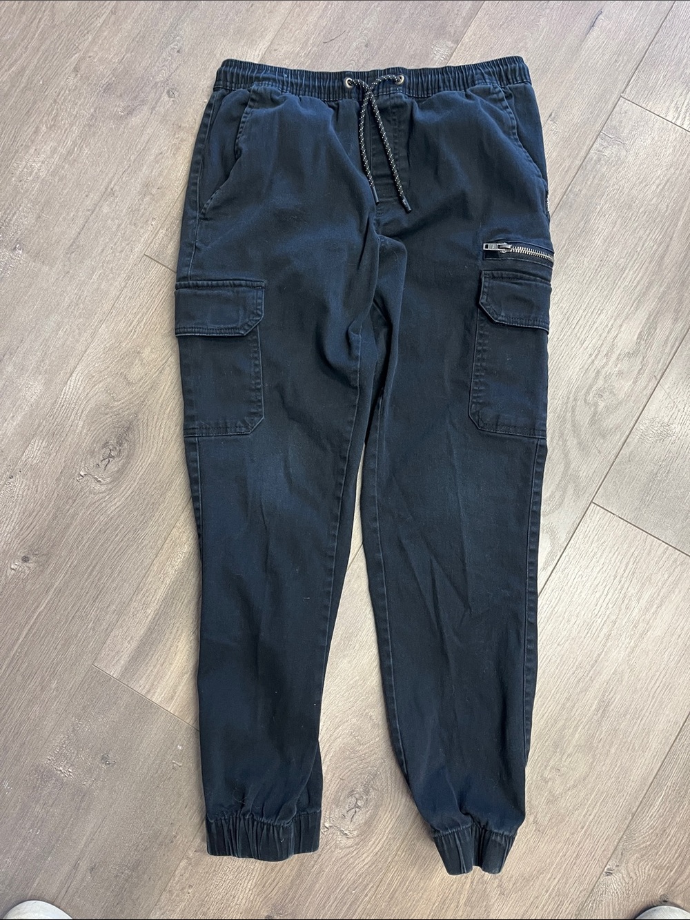 Tony Hawk Navy Black Cargo Jogger Pants with Drawstring